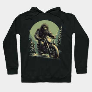 Funny Bigfoot Biker Hoodie